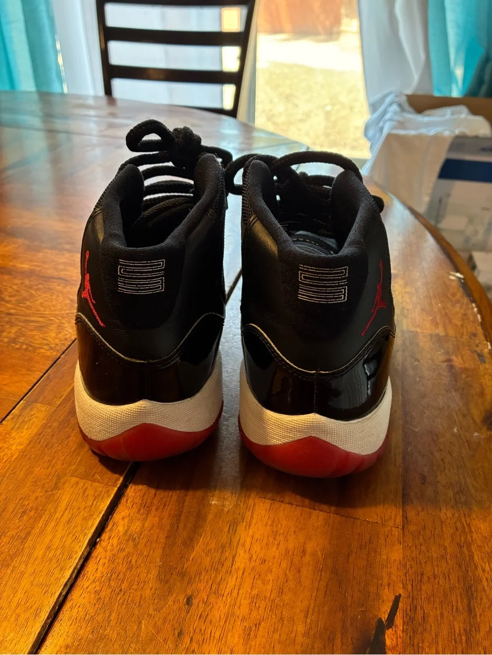 Jordan Black and Red Retro High-Top Sneakers